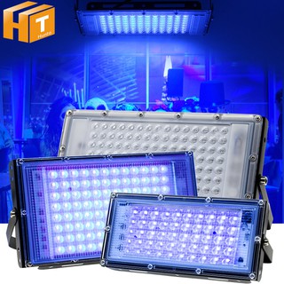 Đèn LED UV AC220V 50W 100W 150W 395nm Đèn pha cực tím Đèn huỳnh quang chống nước có phích cắm cho bữa tiệc Halloween Ngôi nhà ma ám