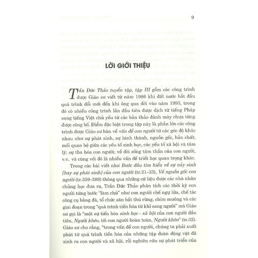 Sách - Trần Đức Thảo Tuyển Tập, Tập III (1986-1993)