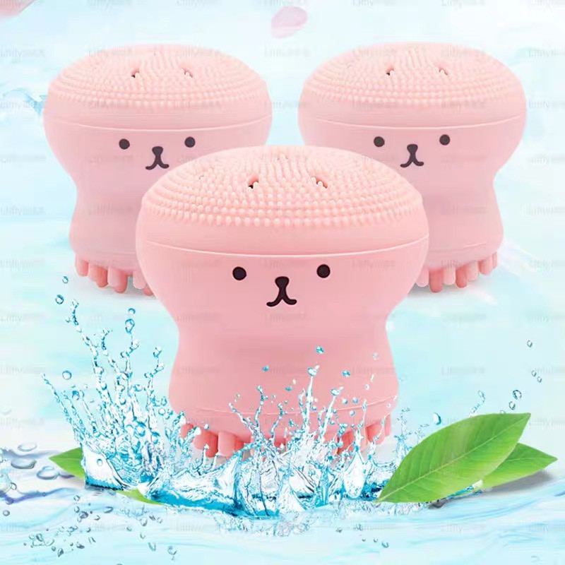 Bàn chải rửa mặt bạch tuộc dễ thương làm sạch sâu lỗ chân lông massage da nhẹ nhàng làm sáng trẻ hoá da Chichi LD02