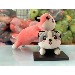 Gấu bông - gối ôm mèo xám má hồng dễ thương size 40cm