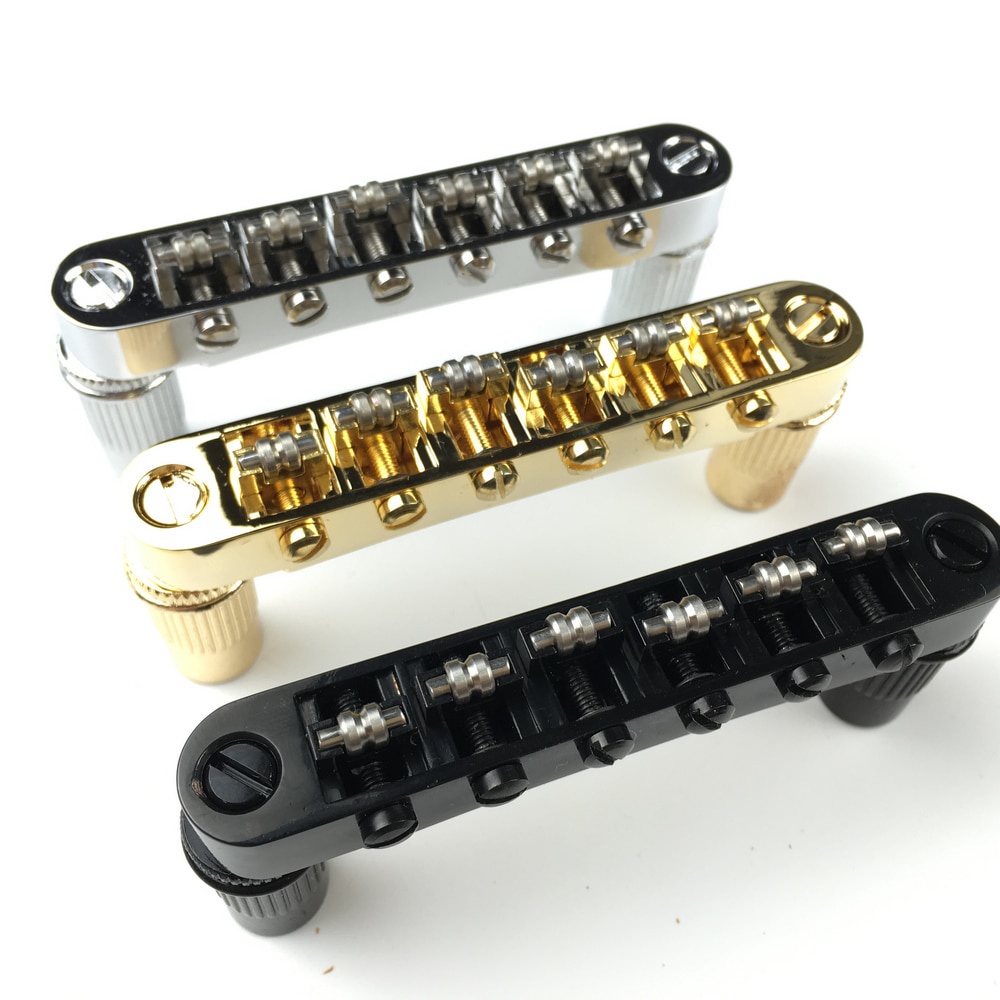 Cầu Ngựa Đàn Guitar Điện Tử Bằng Chrome 6 Dây Màu Vàng / Bạc / Đen / Vàng Kaynes Cho Epiphone Les Paul LP SG