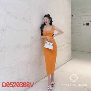 ĐẦM BODY 2 DÂY dài qua gối chất borip cao cấp chuẩn hàng shop - C5T