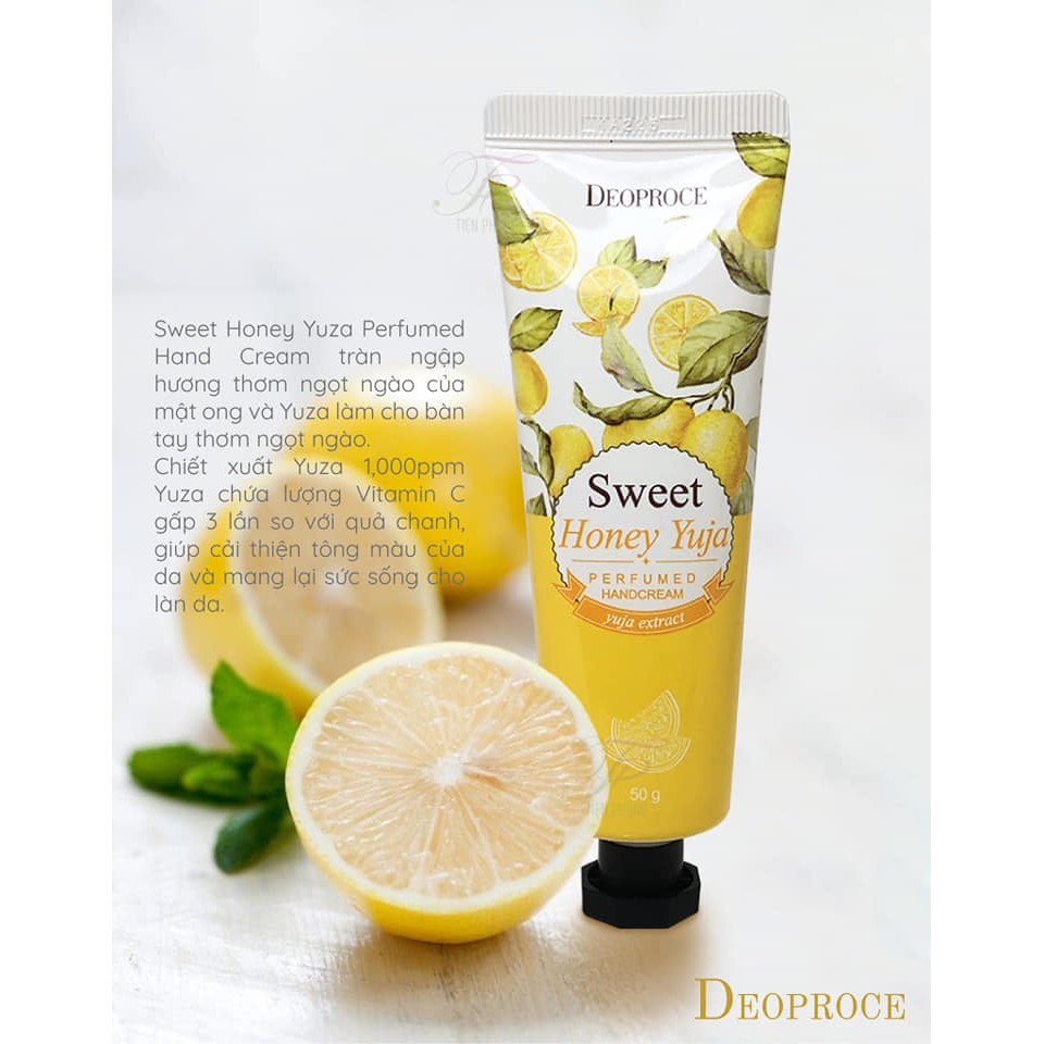 Kem dưỡng da tay Deoproce Sweet Honey Yuja Perfumed Hand Cream HỘP 50G | BigBuy360 - bigbuy360.vn