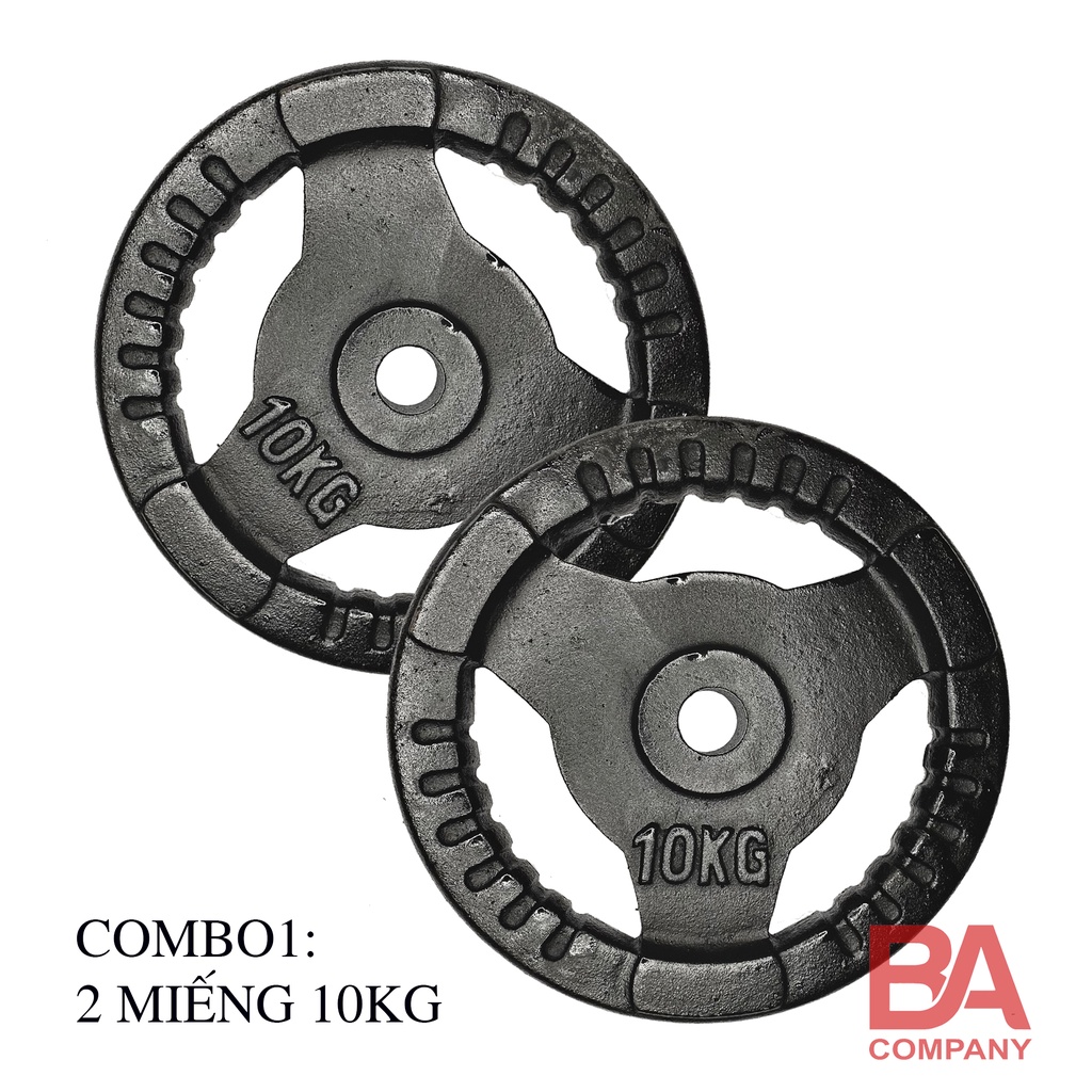 Combo 20kg miếng tạ gang , tạ tập gym lỗ phi 30, dụng cụ thể thao binhansport