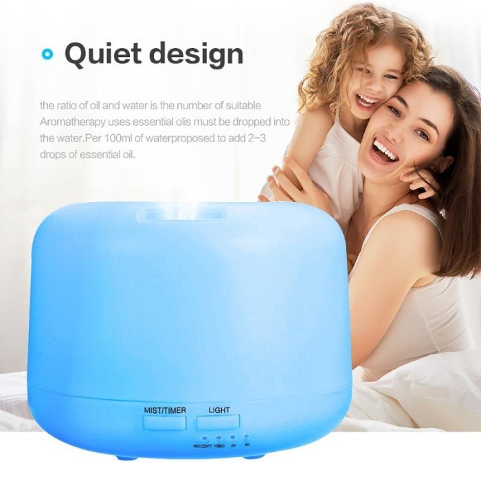 Máy Xông Tinh Dầu Kiêm Đèn Ngủ Giúp Phun Sương, Tạo Độ Ẩm, Khử Mùi, Làm Thơm Phòng 500Ml