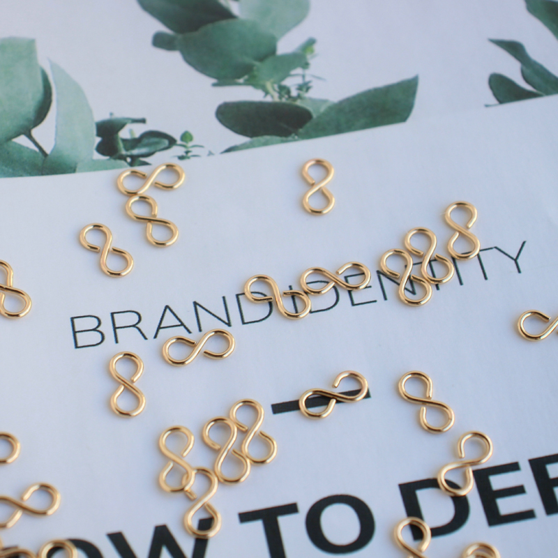 Khóa Vòng Số 8 Bằng Đồng 14k Dùng Nối Vòng Tay/Dây Chuyền diy