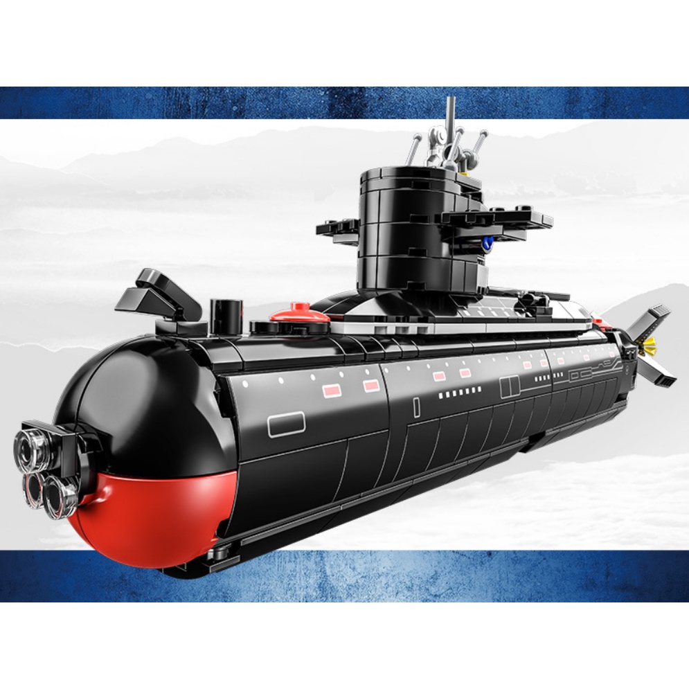 Bộ 515 Mô Hình Tàu Ngầm Chiến Đấu MOC WW2 PLA Loại 094 Jin-Class