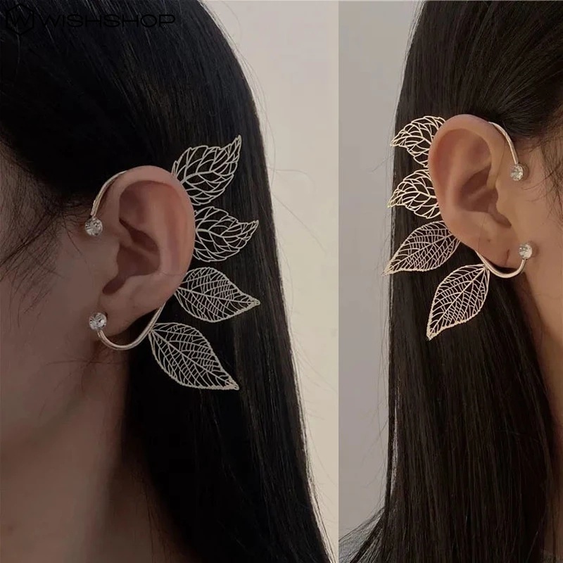 1 chiếc bông tai hình lá thanh lịch thời trang cho nữ