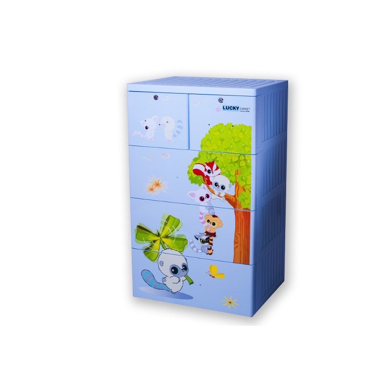 Tủ nhựa Việt Nhật 4 tầng 5 ngăn cho bé hình siêu dễ thương