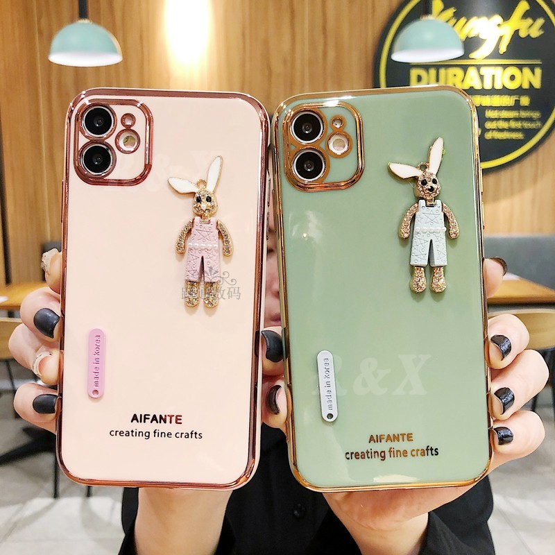 Ốp Điện Thoại Silicon Mềm In Hình Thỏ 6D Cho Iphone 12 Mini 12 Pro Max 11 Pro 6 6s 7 8 Plus Xr Xs