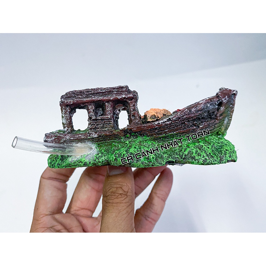 TIỂU CẢNH THUYỀN TRANG TRÍ BỂ CÁ TIỂU CẢNH DÀI 11CM CAO 4CM