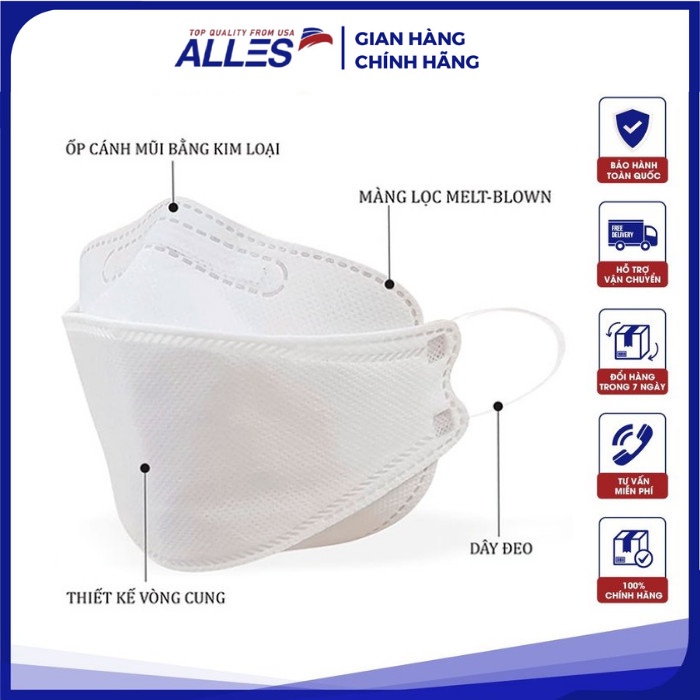 [Set 50 cái] Khẩu trang 3D KF94 Hàn Quốc chống bụi mịn và kháng khuẩn