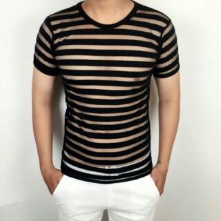 Áo lưới nam ngắn tay đen