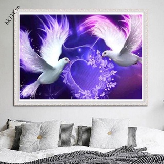 Tranh Thêu Chữ Thập Đính Đá Hình Chim Bồ Câu Tình Yêu