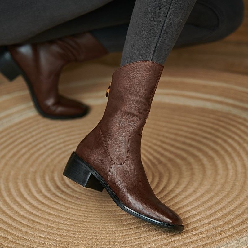 ❄❄ Boots Mũi Vuông Phong Cách Cao Bồi Châu Âu ❄❄❄