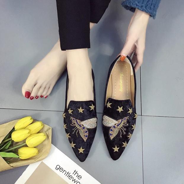 giày lười nữ con ruồi 2018 hàng Quảng Châu