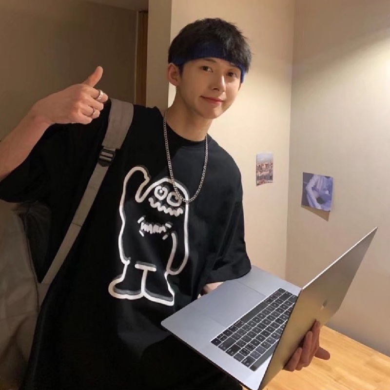 Áo Thun Nam Tay Lửng In Hình Phong Cách Hip Hop Hàn Quốc Cỡ Lớn M-5XL