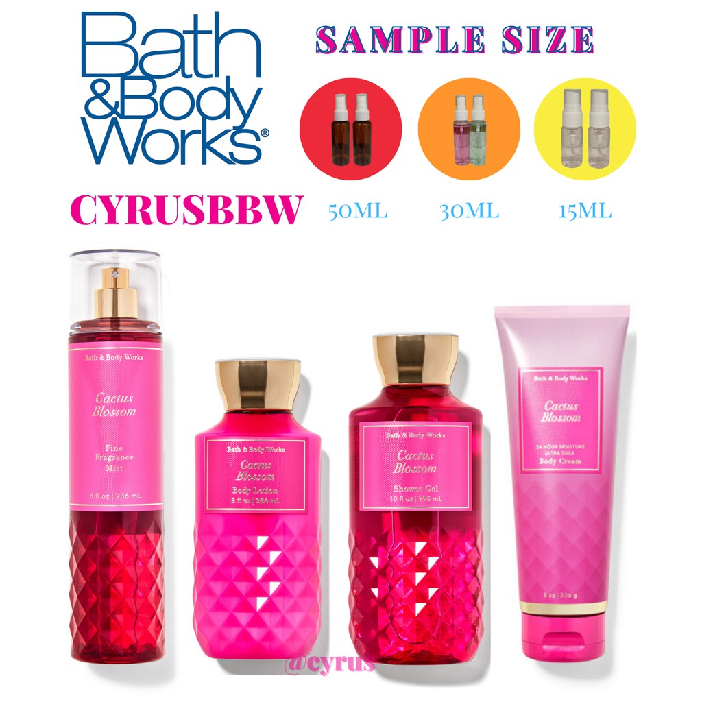 Bộ Sản Phẩm Mist Xịt Toàn Thân, Gel Tắm, Lotion Bath Body Works Cactus Blossom Từ Mỹ