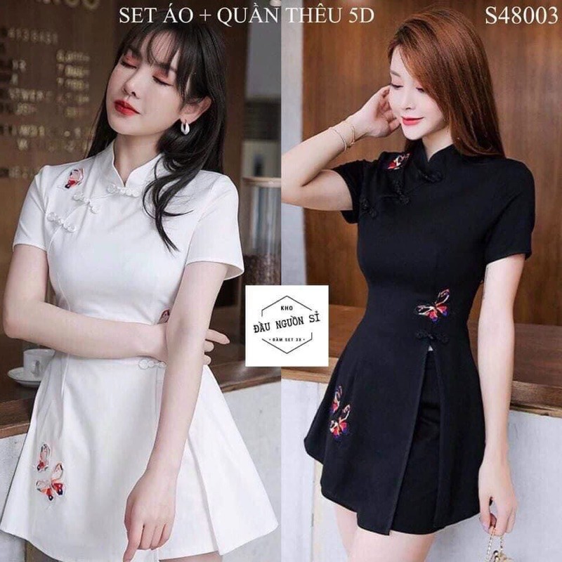 Set bộ nút gài áo xẻ tà dạng sườn xám trung hoa DX