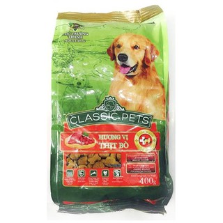 THỨC ĂN CHÓ LỚN Classic Pets Vị thịt bò Gói 400g Xuất xứ Thái Lan