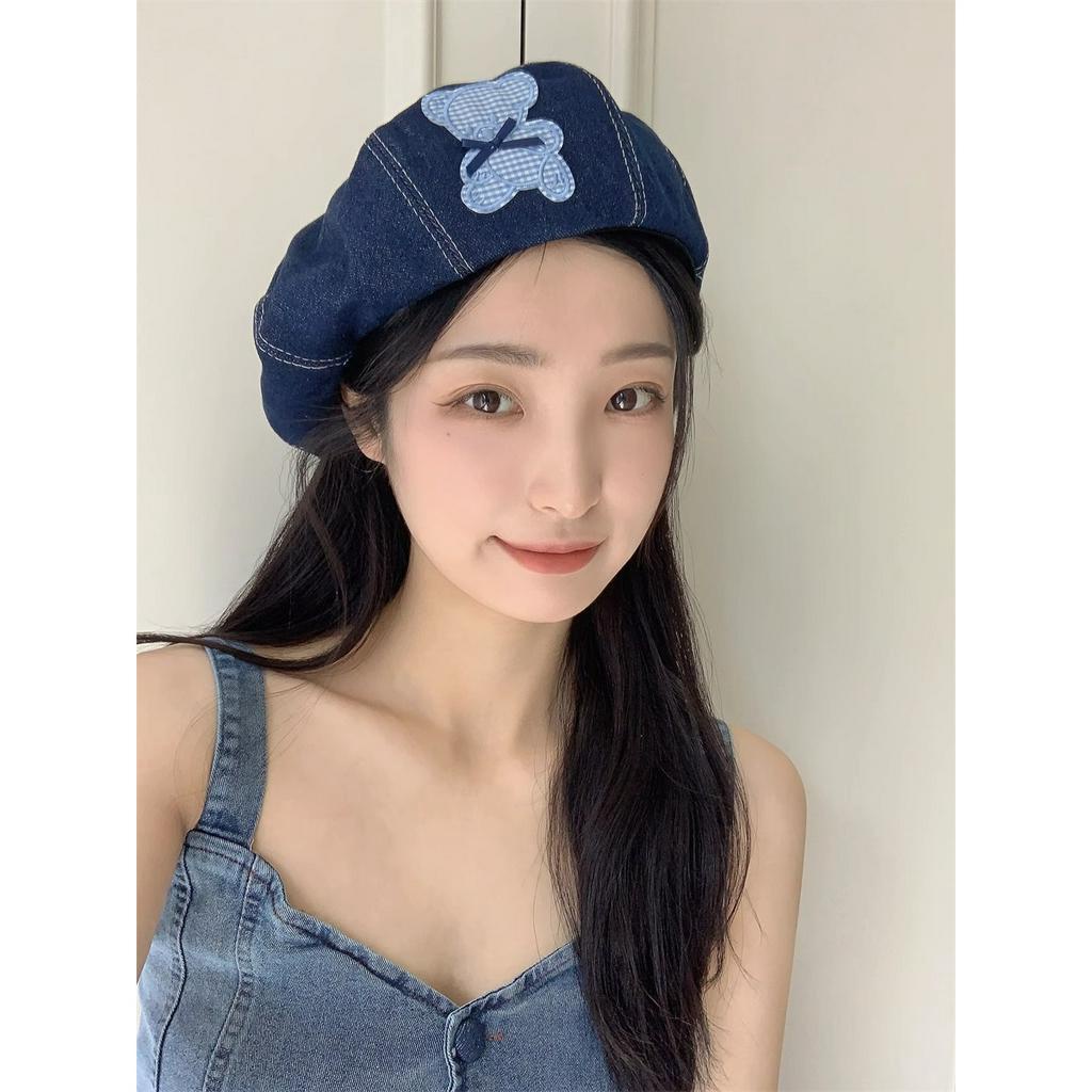 Mũ Beret Denim Mỏng Thoáng Khí Thời Trang Mùa Hè Dành Cho Nữ