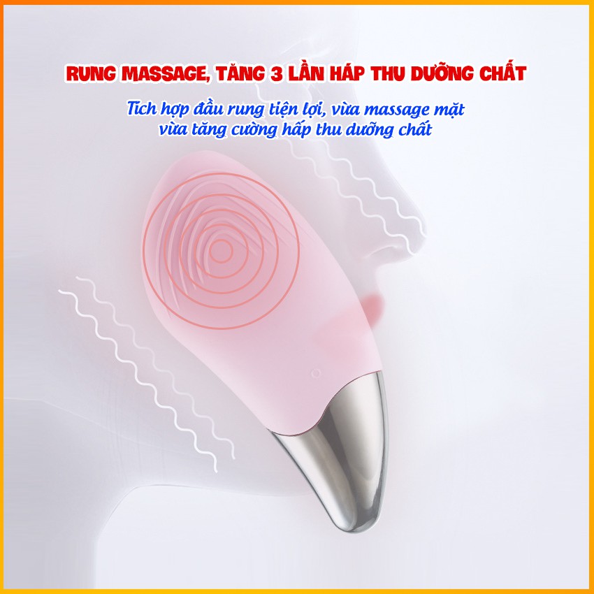 Máy rửa mặt Mian Store công nghệ mới UltraSonic massage nâng cơ | Tặng khăn quấn tóc - BH 3 tháng