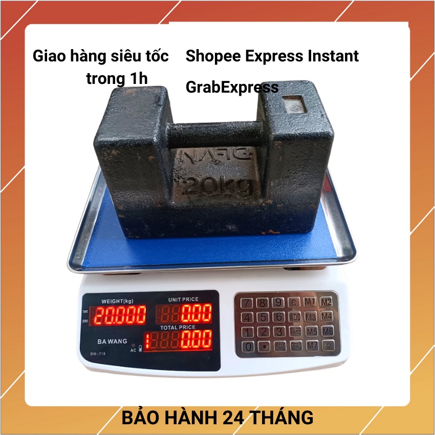 cân tính tiền chống nước BAWANG-718 ( 30kg/5g ) dùng cho cân hải sản ( bảo hành 24 tháng )