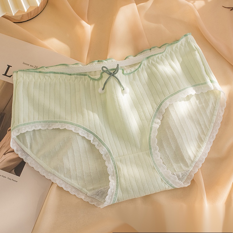 Quần Lót nữ Cotton Nguyên Chất Thắt Nơ Không Đường May Kháng Khuẩn Thoải Mái Gợi Cảm Cho Nữ