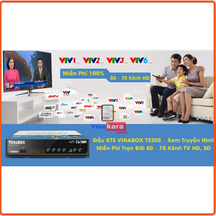 [ Hàng chất lượng]  VINABOX T220S – ĐẦU KTS DVB T2 – THẾ HỆ MỚI 2020 – XEM TRUYỀN HÌNH MIỄN PHÍ TỚI 78 KÊNH