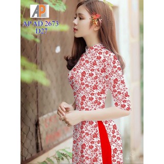 Vải áo dài hoa hồng vẽ