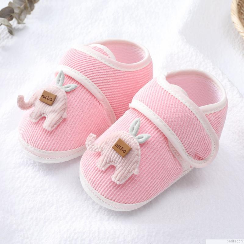Giày cotton hình voi dễ thương chống trượt mềm mại cho bé mới biết đi 0-18 tháng tuổi