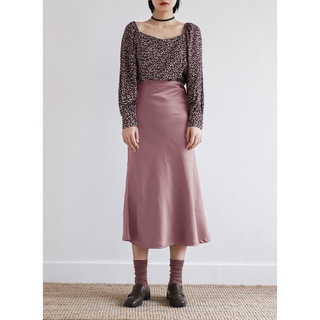 CHÂN VÁY LỤA CHỮ A MIDI