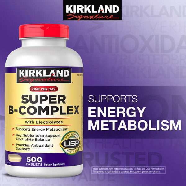 Vitamin B kirkland super B-complex tăng hệ miễn dịch 500 viên Healthy care Maxwell