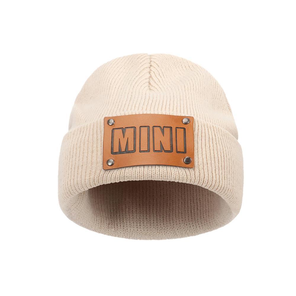 Mũ Dệt Kim Phối Da Thời Trang Thu Đông Cho Bé