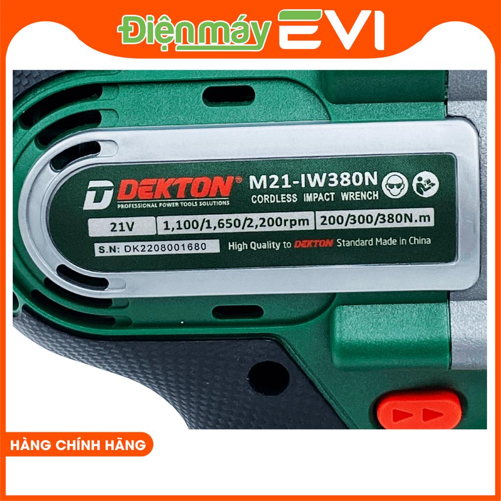 Máy bắn bulong DEKTON M21-IW380N động cơ Brusless/đầu 1/2/3 cấp vòng quay/tặng 1trục T chuyển đầu bulong