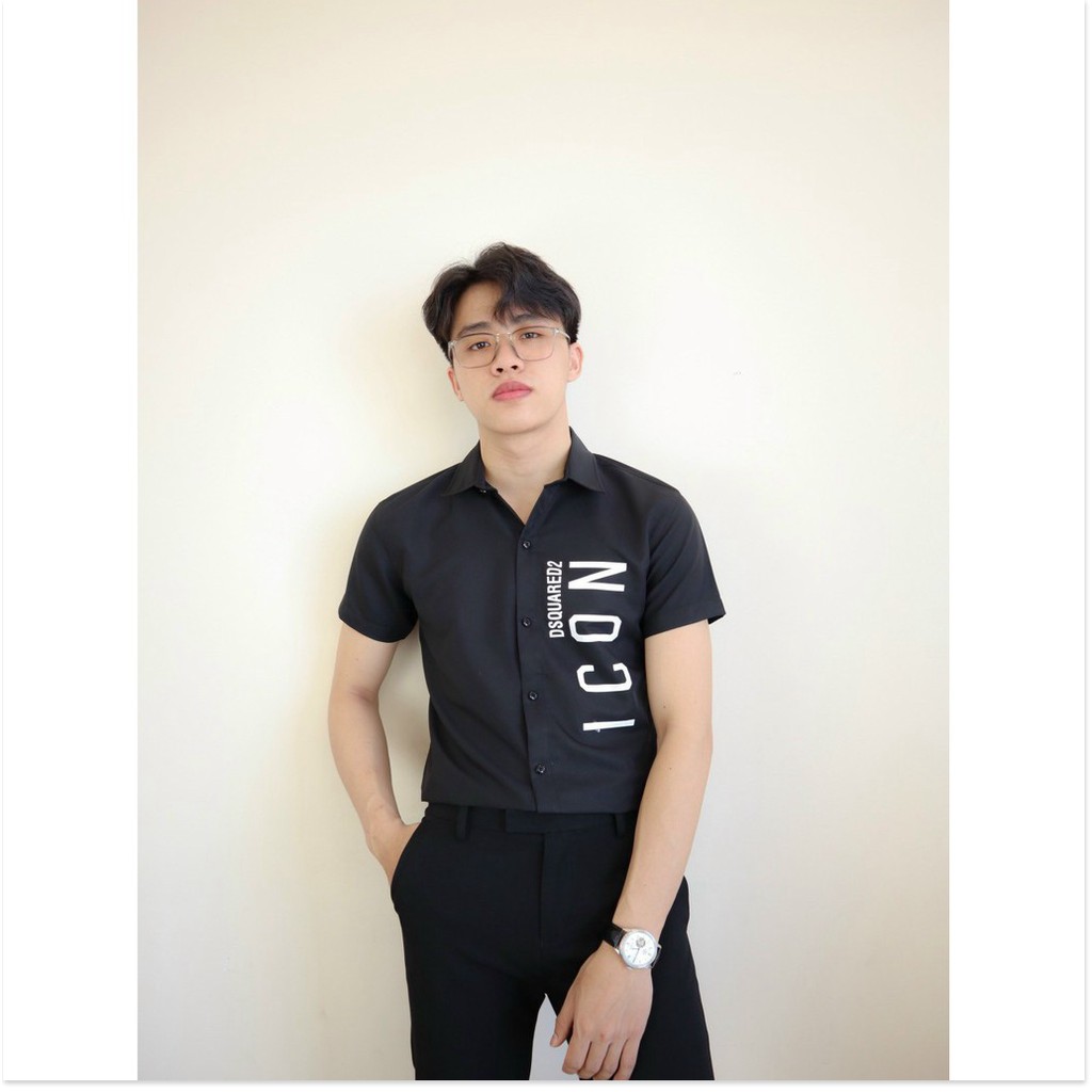 Áo sơ mi in thêu ngăn tay nam nữ cực đẹp , dành cho giới trẻ KME FASHION