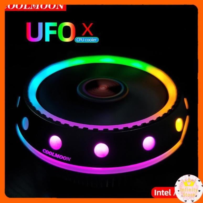 QUẠT TẢN NHIỆT CPU COOLMOON UFOX LED RGB INFINY DECOR