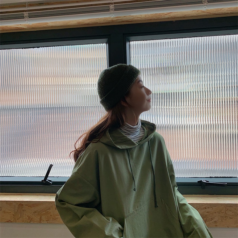 【ZHELIHANGFEI】Áo Hoodie Tay Dài Form Rộng Kiểu Dáng Hợp Thời Trang Dễ Phối Đồ