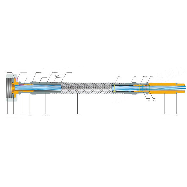 Bộ 02 Dây dẫn nước chịu nhiệt cho bình nóng lạnh với inox 304