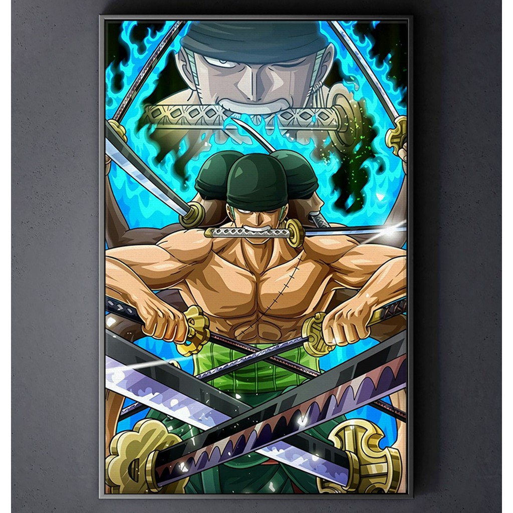 TRANH CANVAS ANIME ONE PIECE Vua Hải Tặc treo tường in theo yêu cầu - Zoro 14