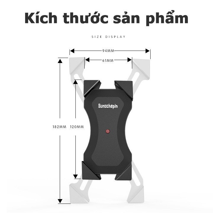 Kẹp điện thoại giá đỡ điện thoại gắn trên xe máy xe đạp có hỗ trợ sạc gắn bình ác quy | BigBuy360 - bigbuy360.vn
