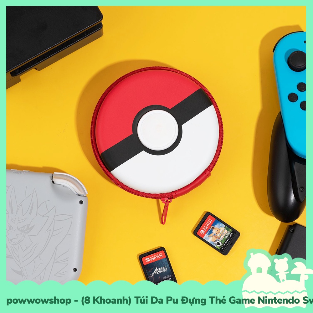 [Sẵn VN - Hỏa Tốc] (8 Chỗ) Túi Mini Da Pu Đựng Thẻ Game Nintendo Switch OLED/V1/V2/LITE Mẫu Poke
