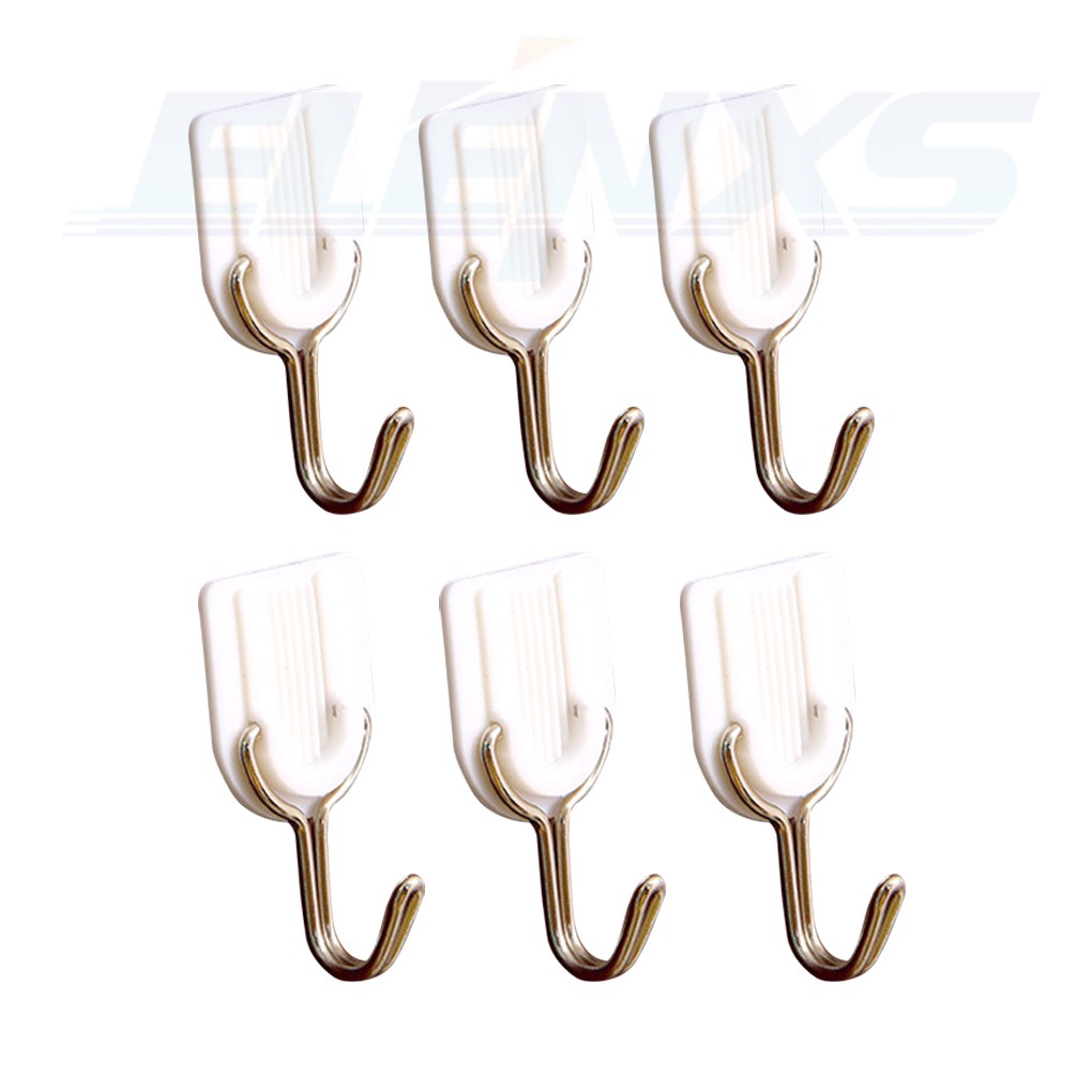 Set 6 Móc Dán Tường Bằng Nhựa Dùng Để Treo Đồ Đa Năng Tiện Dụng