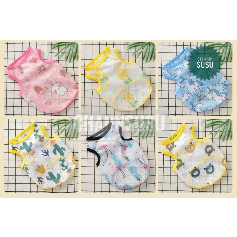 Áo hè cho thú cưng Áo thun sát nách cotton con vật cho chó mèo thú cưng