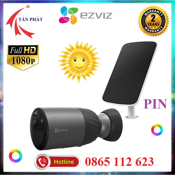 Camera WIFI Ngoài Trời Dùng PIN EZVIZ BC1C 1080P, Màu ban đêm, năng lượng mặt trời, Đàm Thoại 2 Chiều, Chính Hãng 24TH | BigBuy360 - bigbuy360.vn