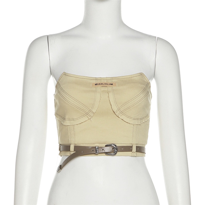 Áo Ống Phối Khóa Cài Thiết Kế Quyến Rũ Dành Cho Nữ