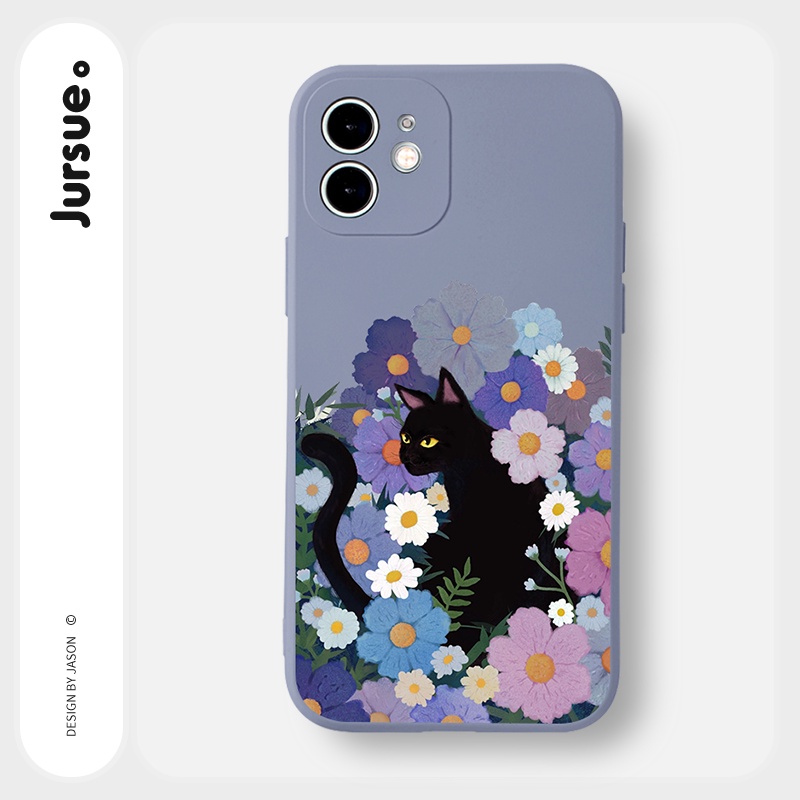 Ốp lưng JURSUE ngộ nghĩnh hoạt hình dễ thương đẹp cho iPhone 13 12 11 Pro Max SE 2020 X XR XS 8 7 ip 6S 6 Plus kute Y1945