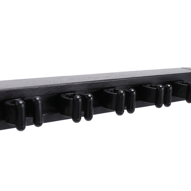 Giá Đỡ Gắn Tường Bằng Gỗ Cứng Kèm 6 Kẹp Gắn Cơ Bida Chuyên Dụng Đen