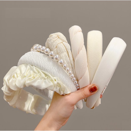 Băng Đô Màu Trắng Thời Trang Tiểu Thư Dành Cho Nữ | Bờm Tóc Yong by Yong