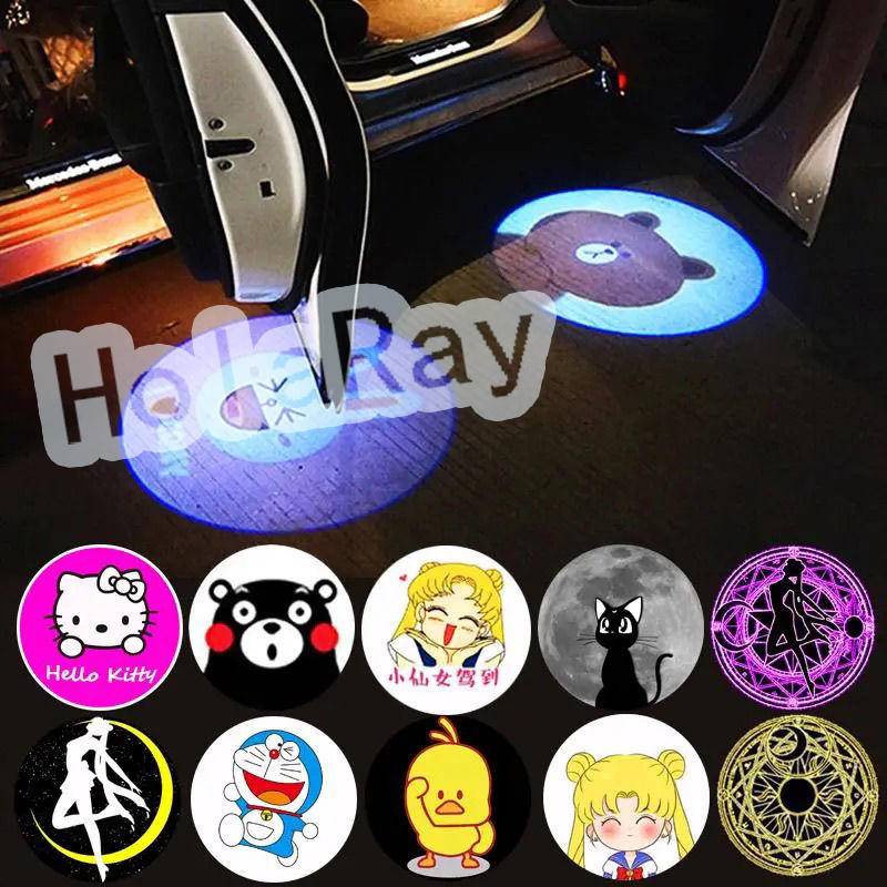 Đèn Chiếu Hoạt Hình Không Dây Hd Gắn Cửa Xe Hơi Trang Trí Sáng Tạo